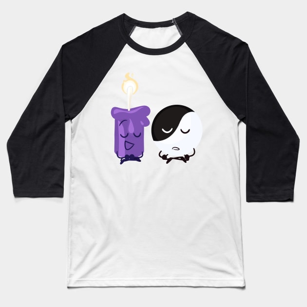 Candle and Yin-Yang (Inanimate Insanity) Baseball T-Shirt by PuppyRelp